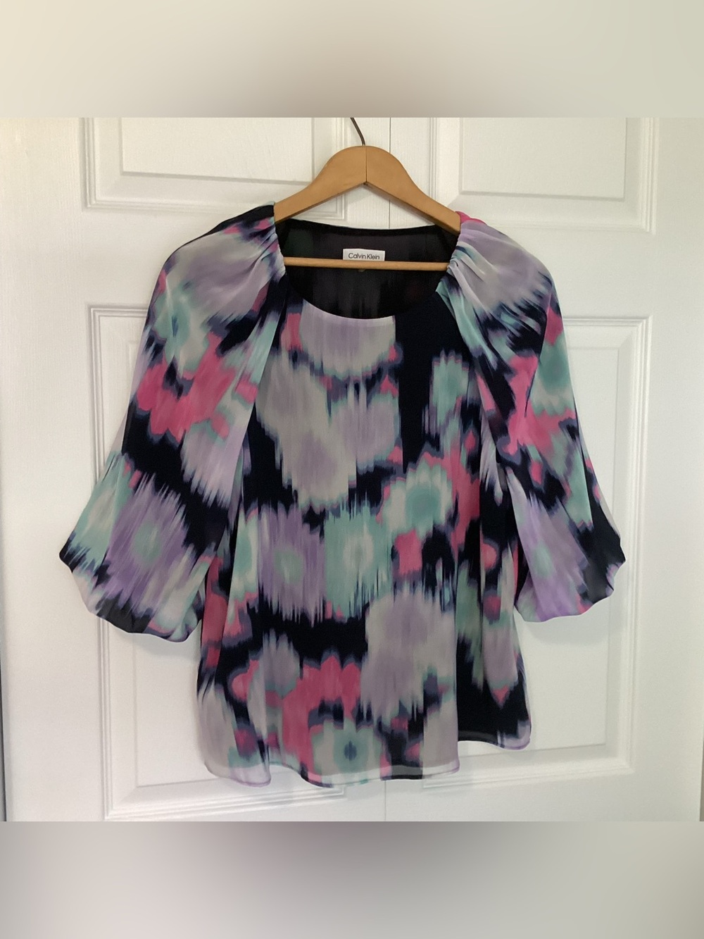 Calvin Klein floral  brushstroke blouse.